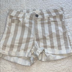 Tan Striped Shorts